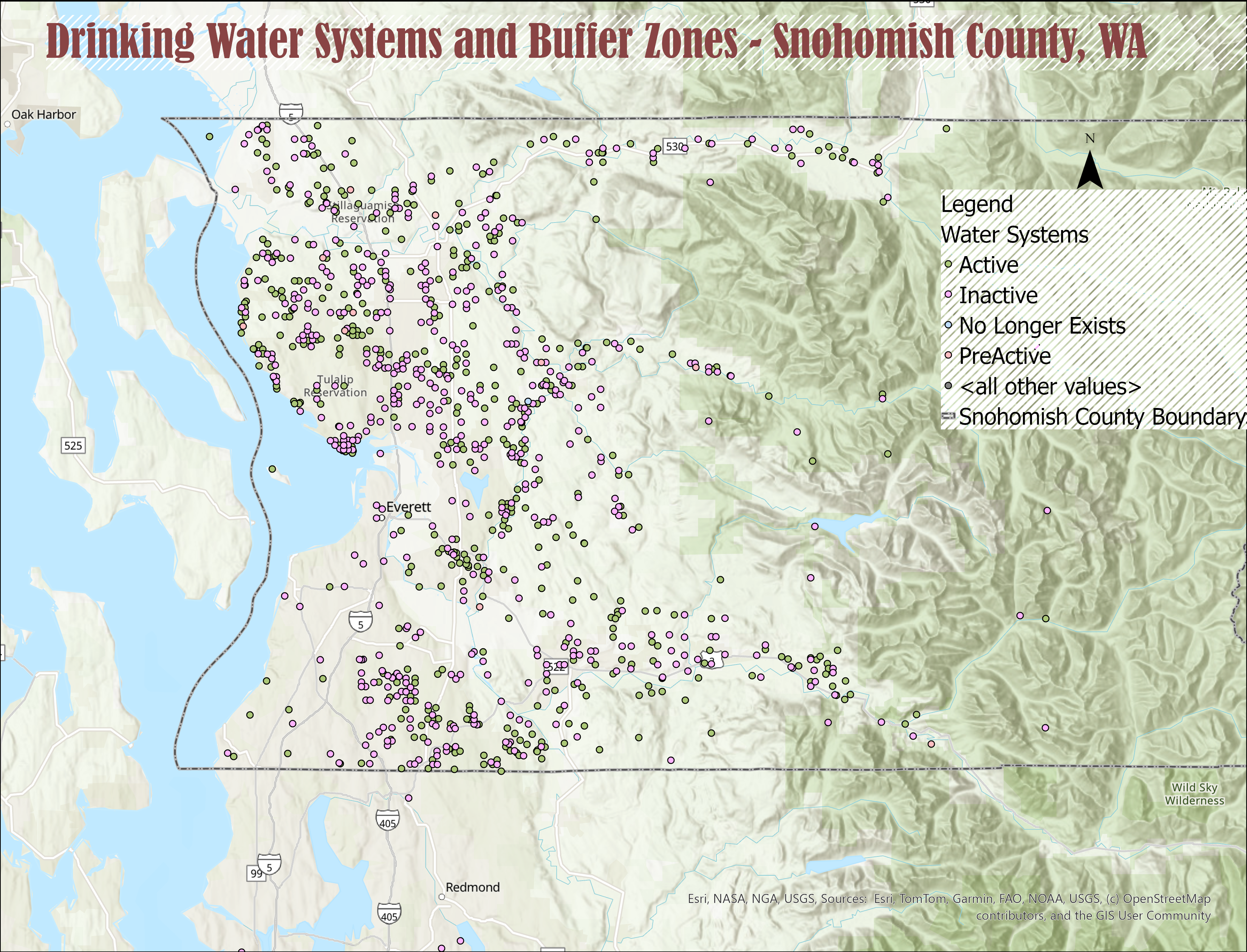 Snohomish Water Buffer Map